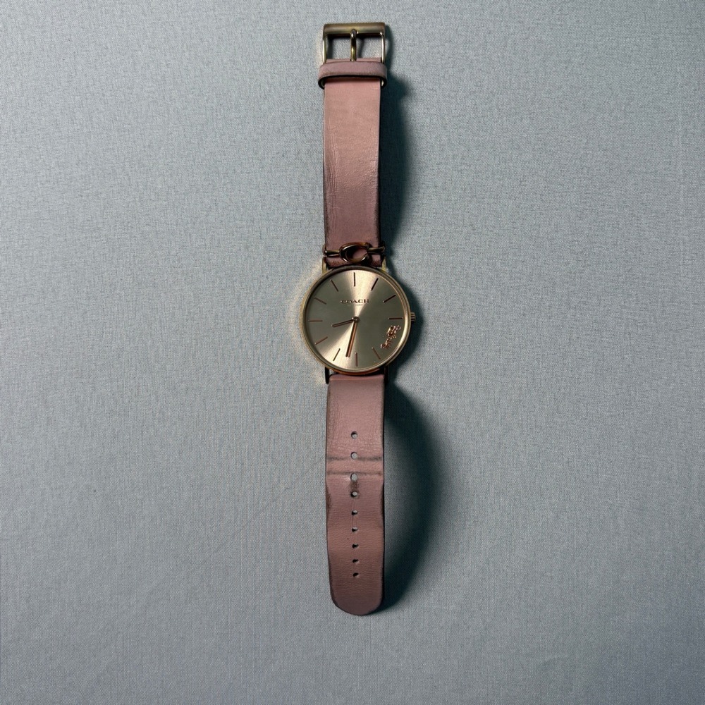Coach Perry Rose Gold Pink Leather Strap Women Watch CA.120.7.34.1710